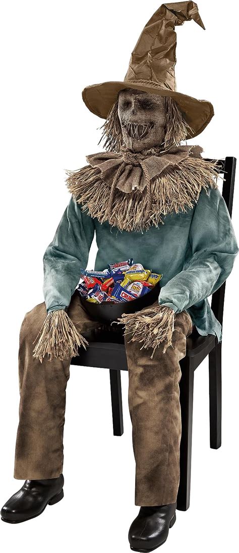 Spirit Halloween 45 Ft Scary Sitting Scarecrow Animatronic