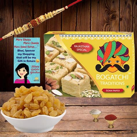 Bogatchi Complete Rakhi Gift Hamper Sweets And Dry Fruits Best Gift