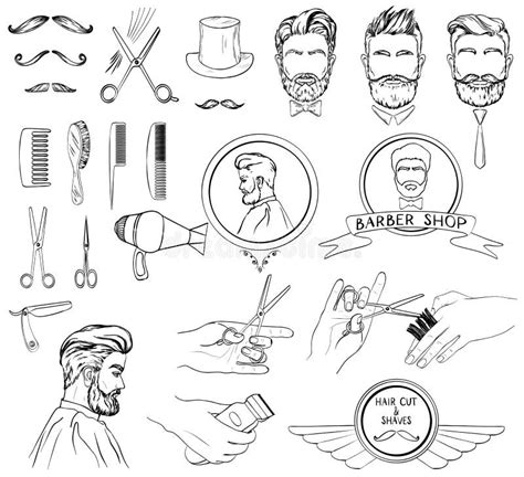 Vector Icons Set For Barber Shop And Beauty Salon Stock Vector