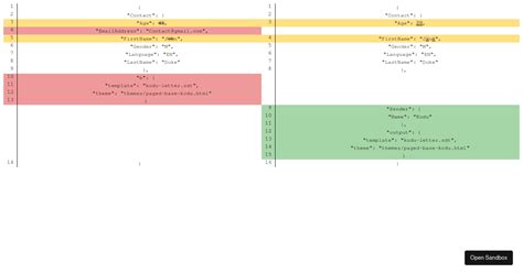 Json Diff Visualize Forked Codesandbox