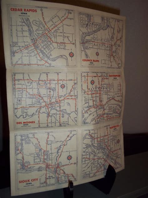 Vintage 1935 Iowa Highway Road Map Standard Oil Company | #1816005743