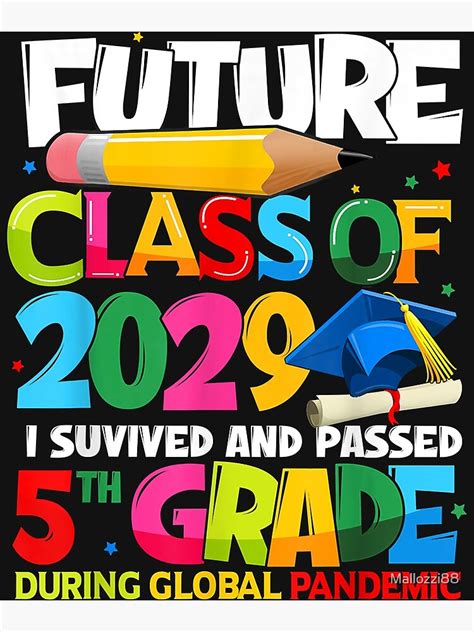 Future Class Of 2029 I Survived Passed 5th Grade Graduation Poster