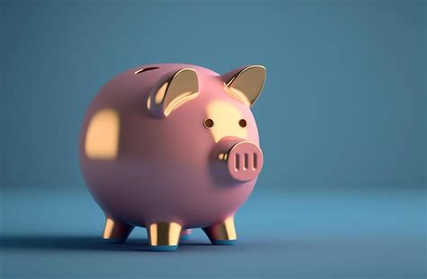 Premium Photo Pink Piggy Bank On Blue Background