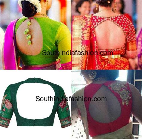 Blouse Back Neck Designs for Silk Sarees – South India Fashion