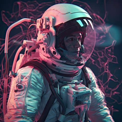 Premium Ai Image A Man In A Space Suit With A Helmet On His Head