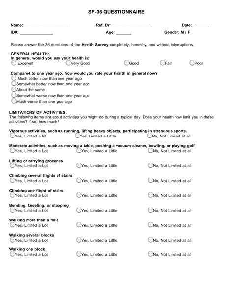 Short Form 36 Health Survey 1