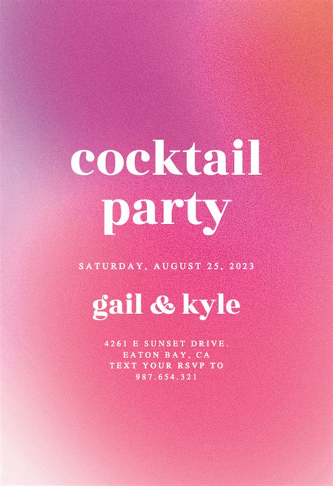 Gradient Celebration Cocktail Party Invitation Template Free Greetings Island