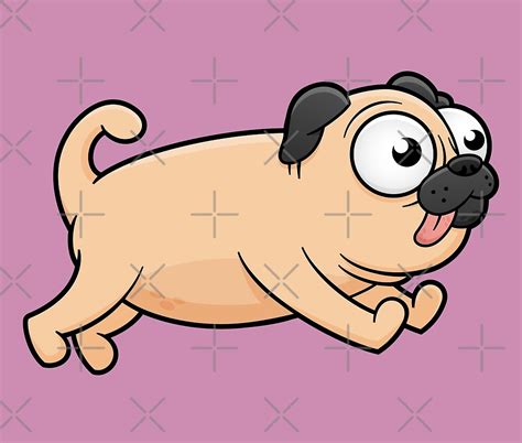 Cute Pug Dog Cartoon Character By Toonworld Redbubble