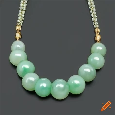 Light Green Pearl Jade Necklace On Craiyon