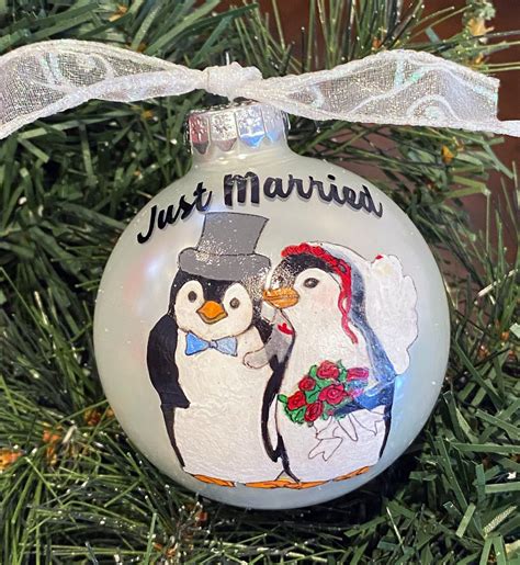 Just Married Ornament First Christmas Married Ornament Personalized