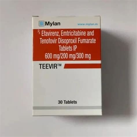 Teevir Tablet Efavirenz Emtricitabine And Tenofovir Disoproxil Fumarate Tablet At Rs 910