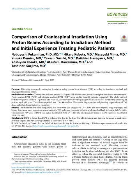 Pdf Comparison Of Craniospinal Irradiation Using Proton Beams