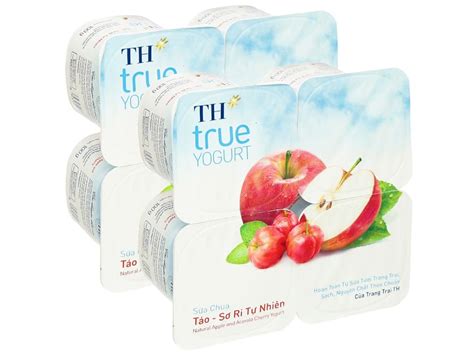 Thùng 48 hộp sữa chua ăn táo sơ ri tự nhiên TH True Yogurt 100g