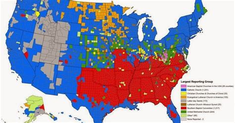 Religion In The United States Map - United States Map