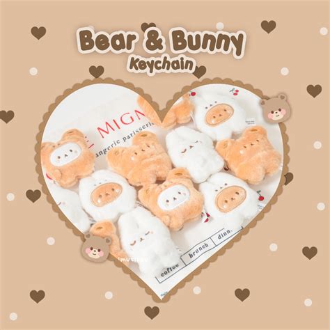 Jual Bear And Bunny Mini Doll Keychain Gantungan Kunci Boneka Beruang