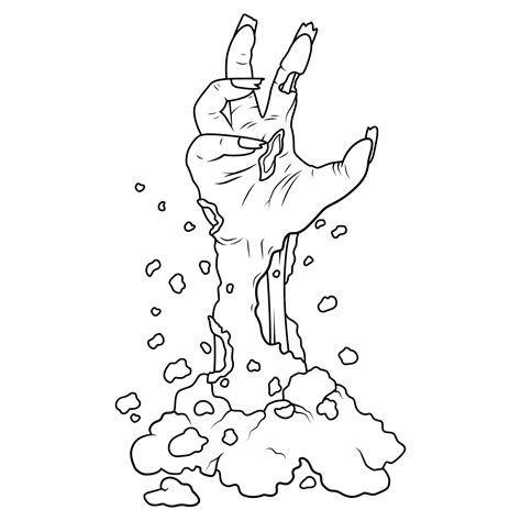 Premium Vector | A cartoon of a zombie hand coming out of the ground