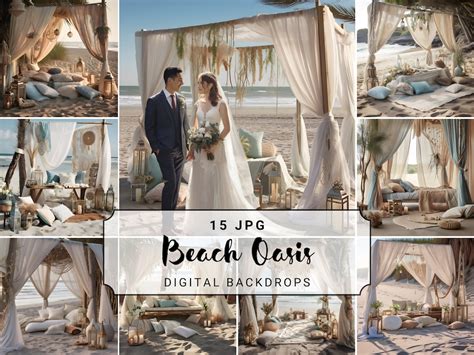 Beach Oasis Digital Backdrops Beach Side Photography Backgrounds Boho ...