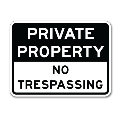 Private Property No Trespassing Horizontal Sign Private Property No