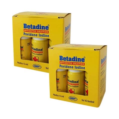 Jual Betadine Antiseptic Solution 5ml Isi 6 Botolbox Shopee Indonesia