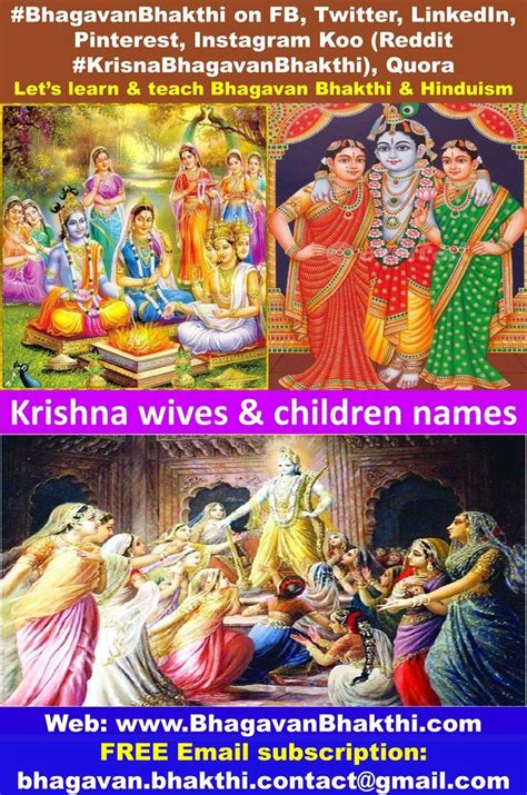 What are Lord Krishna wives & children names | Krishna wife, Kid names ...