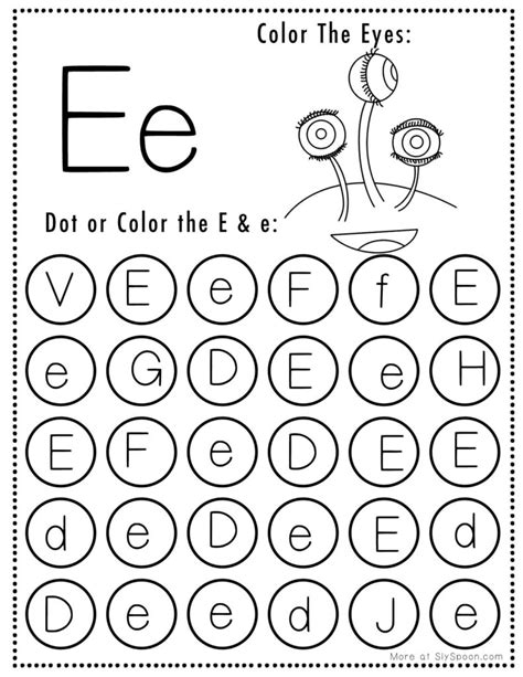 Free Printable Halloween Themed Letter E Dot Marker Activity Worksheets ...