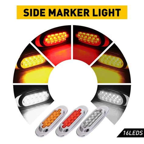 Amber Red 12 Led Side Marker Clearance Lights Waterproof For Trailer Truck Rv Ebay