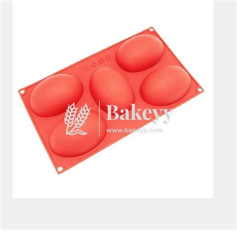 Silicone 5 Cavity Half Egg Shape Soap Mold For Soap Making Idli