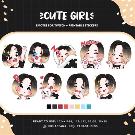 Black Girl With Blonde Hair Twitch Emotes Etsy