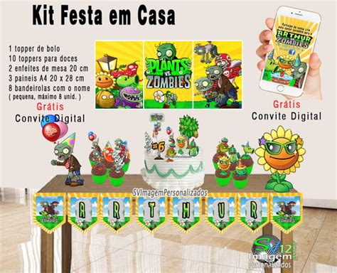 Kit Festa Em Casa Plants Vs Zombies Elo Produtos Especiais