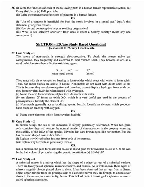 Paper 3 Cbse Class 10 Science Sample Paper For Board Exam 2023 With