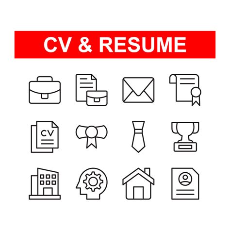 Cv And Resume Icon Set Contains Such Icons As Job Company Skill And