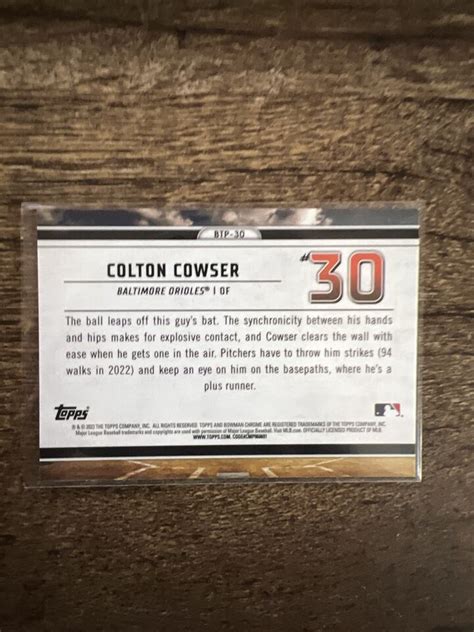 Bowman Chrome Colton Cowser Bowman Scouts Top Insert Btp