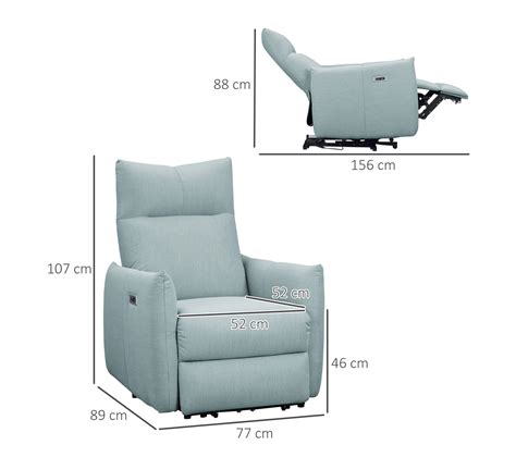 Fauteuil De Relaxation Inclinable Lectrique Tissu Bleu Pastel