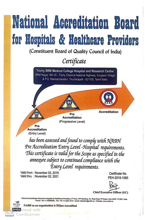 Nabh Pre Accreditation Entry Level Srm Medical College