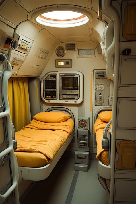 Spaceship Sleeping Quarters Spaceship Interior Futuristic Interior