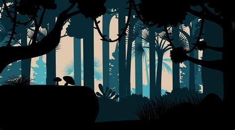 Silhouette jungle landscape background 3408411 Vector Art at Vecteezy