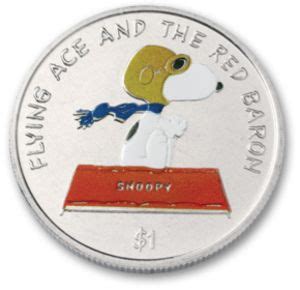 Coin: 1 Dollar (Snoopy Flying Ace) (Niue) (Numismatic Product - Cartoon Characters)