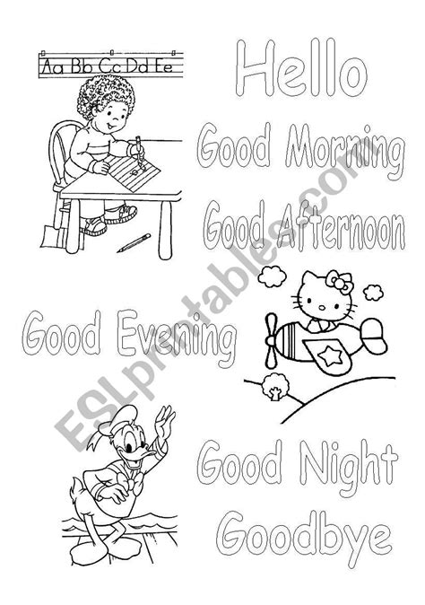 Greetings Colouring ESL Worksheet By Monivieira