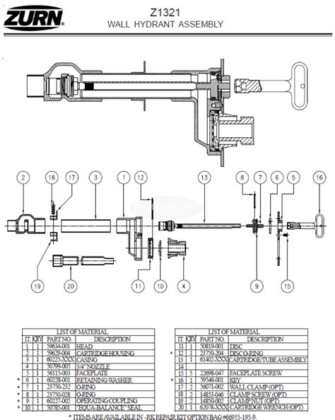 Zurn Hyd Rk Z132021 Cdisc Z1320 21 30 33 Hydrant Parts Repair Kit 669