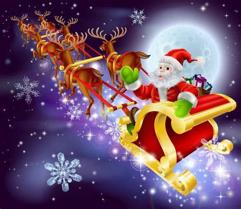 Santa Flying Night Sky Stock Illustrations 3313 Santa Flying Night Sky Stock Illustrations