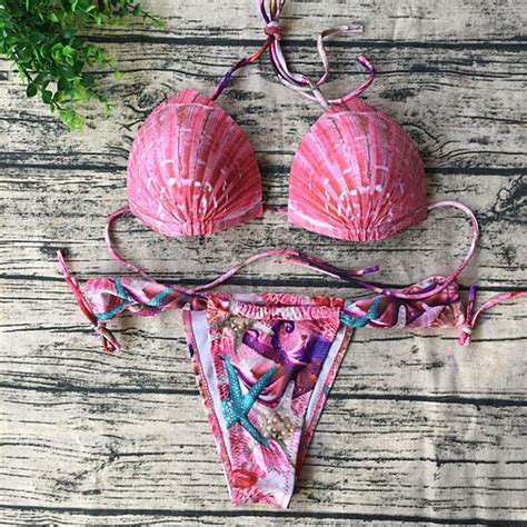 Buy Sexy Women Seashell Starfish Bikini Set Halter Swimsuit Swimwear