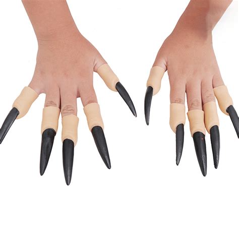 Meidiya 10Pcs Cosplay Fake Witch Nails Realistic Funny Terrible Horror ...