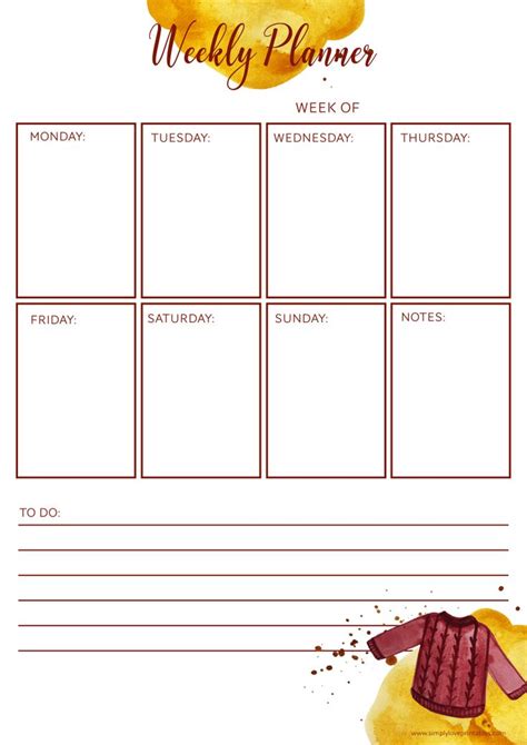 Free Printable Fall Themed Monthly Planner Pages Planner Pages