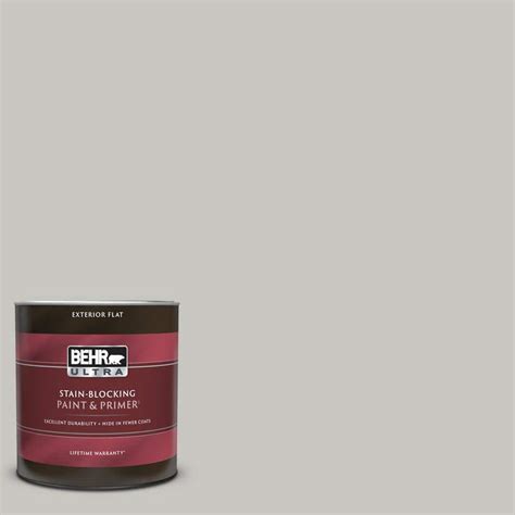 Behr Ultra 1 Qt Ppu24 16 Titanium Flat Exterior Paint And Primer 485004