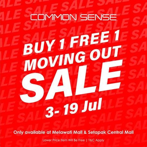 Common Sense Setapak Central Mall & Melawati Mall Buy 1 FREE 1 Moving ...