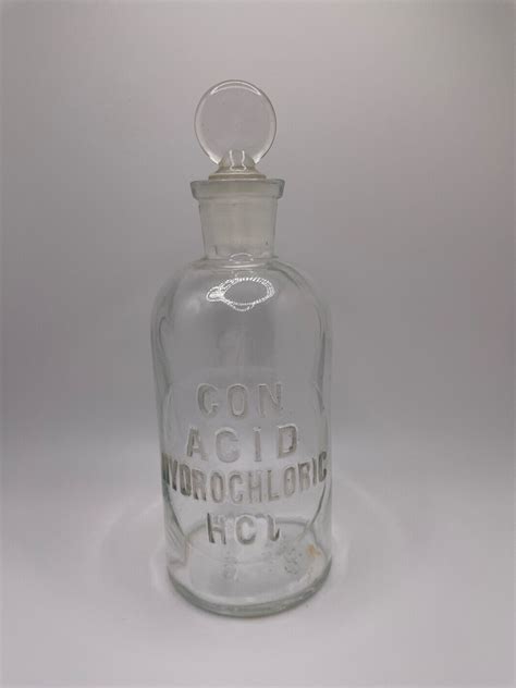 Hydrochloric Acid Apothecary Laboratory Glass Bottle Etsy