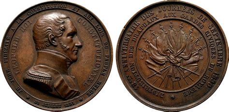 Belgien Königreich Bronzemedaille o J 1848 Leopold I 1830 1865