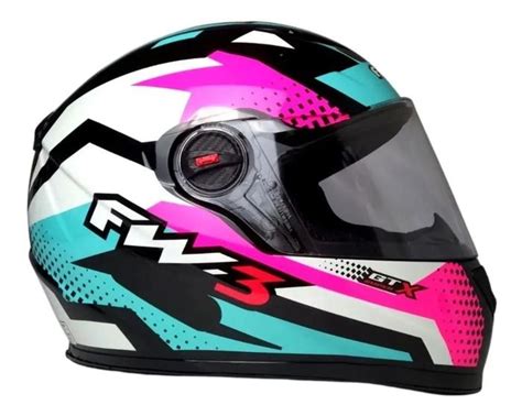 Capacete Moto Fw Gt Super Tiffany Rosa Tamanho Capacetes De Moto