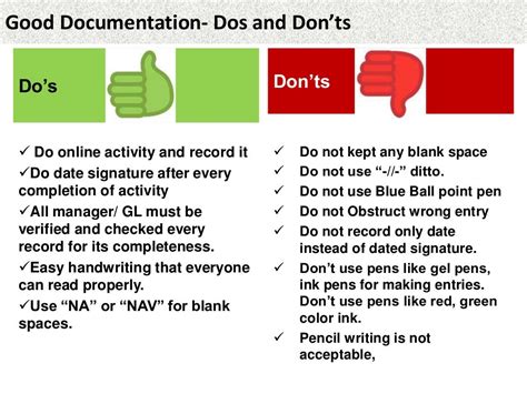 Good Documentation Practices Dos And Donts Gcp