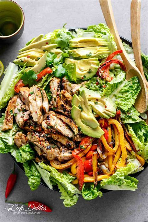 Grilled Chili Lime Chicken Fajita Salad Video Cafe Delites